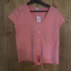 J. Crew Button Down Tie Front Blouse